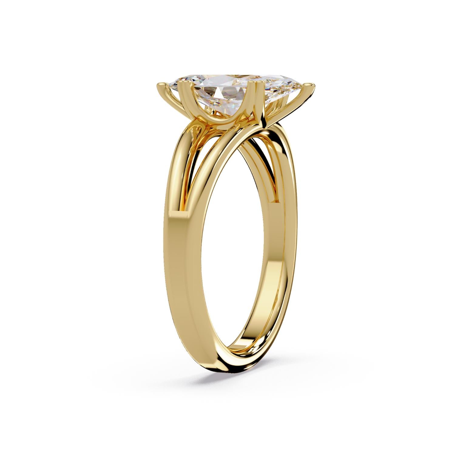 1.50 Ct Marquise Lab-Grown Diamond Solitaire Ring - 925 Sterling Silver