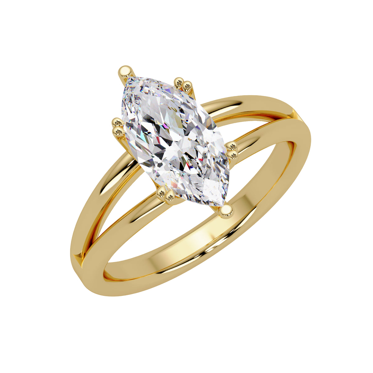1.50 Ct Marquise Lab-Grown Diamond Solitaire Ring - 925 Sterling Silver