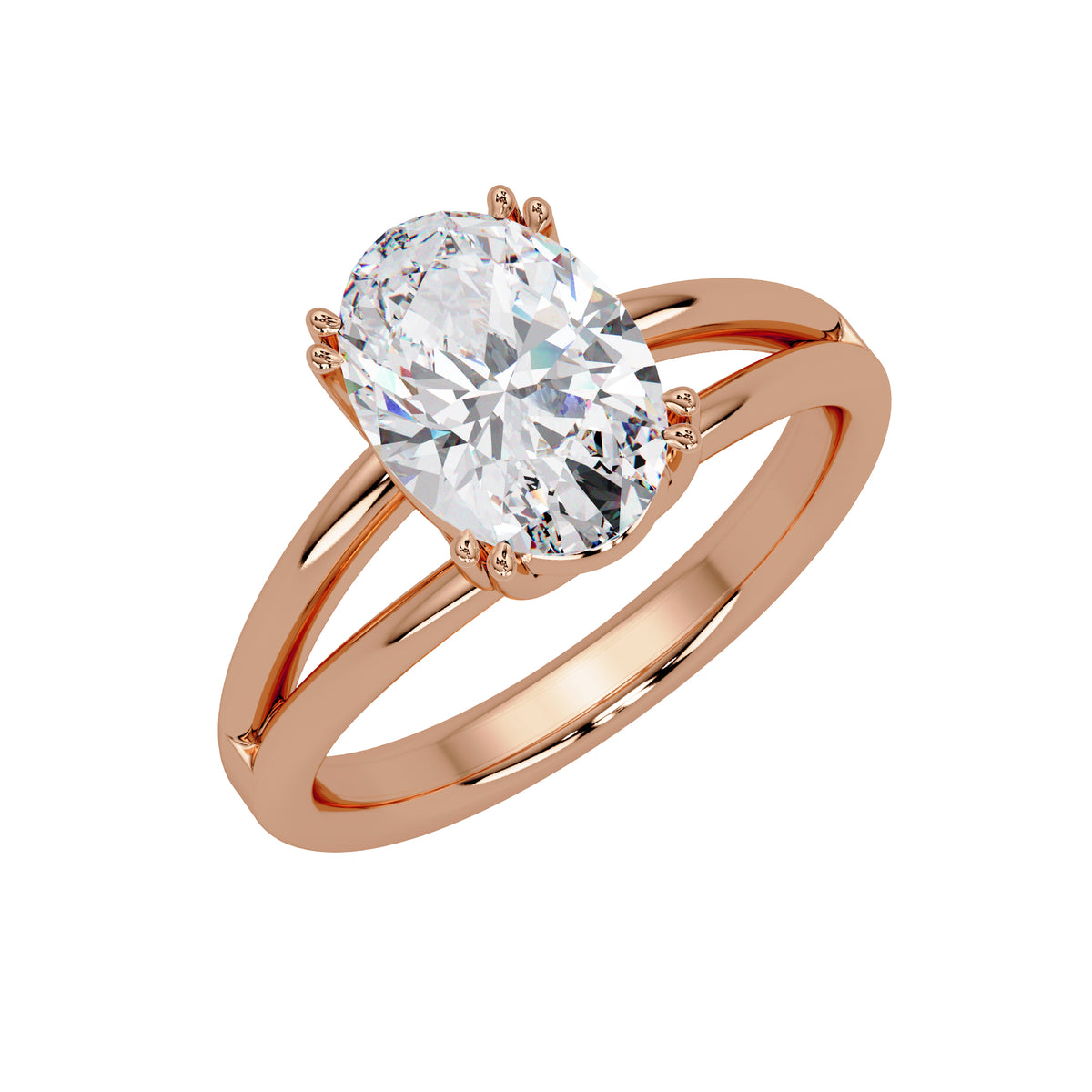 2.00 Ct Oval Lab-Grown Diamond Solitaire Ring - 925 Sterling Silver