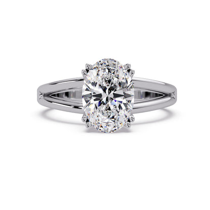 2.00 Ct Oval Lab-Grown Diamond Solitaire Ring - 925 Sterling Silver