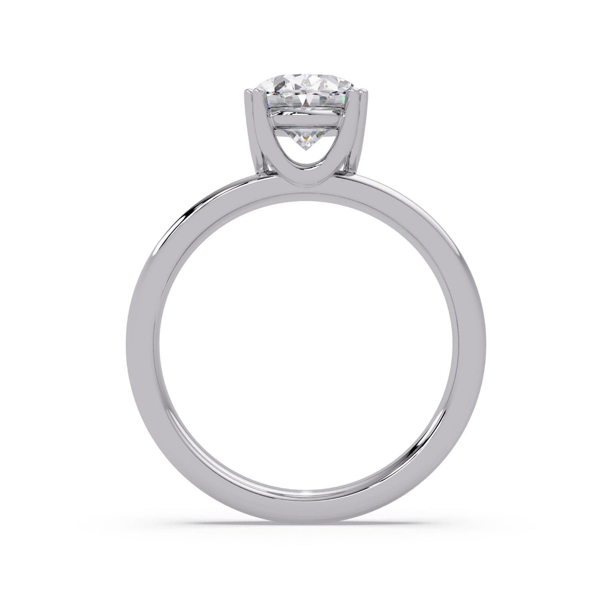 2.00 Ct Oval Lab-Grown Diamond Solitaire Ring - 925 Sterling Silver