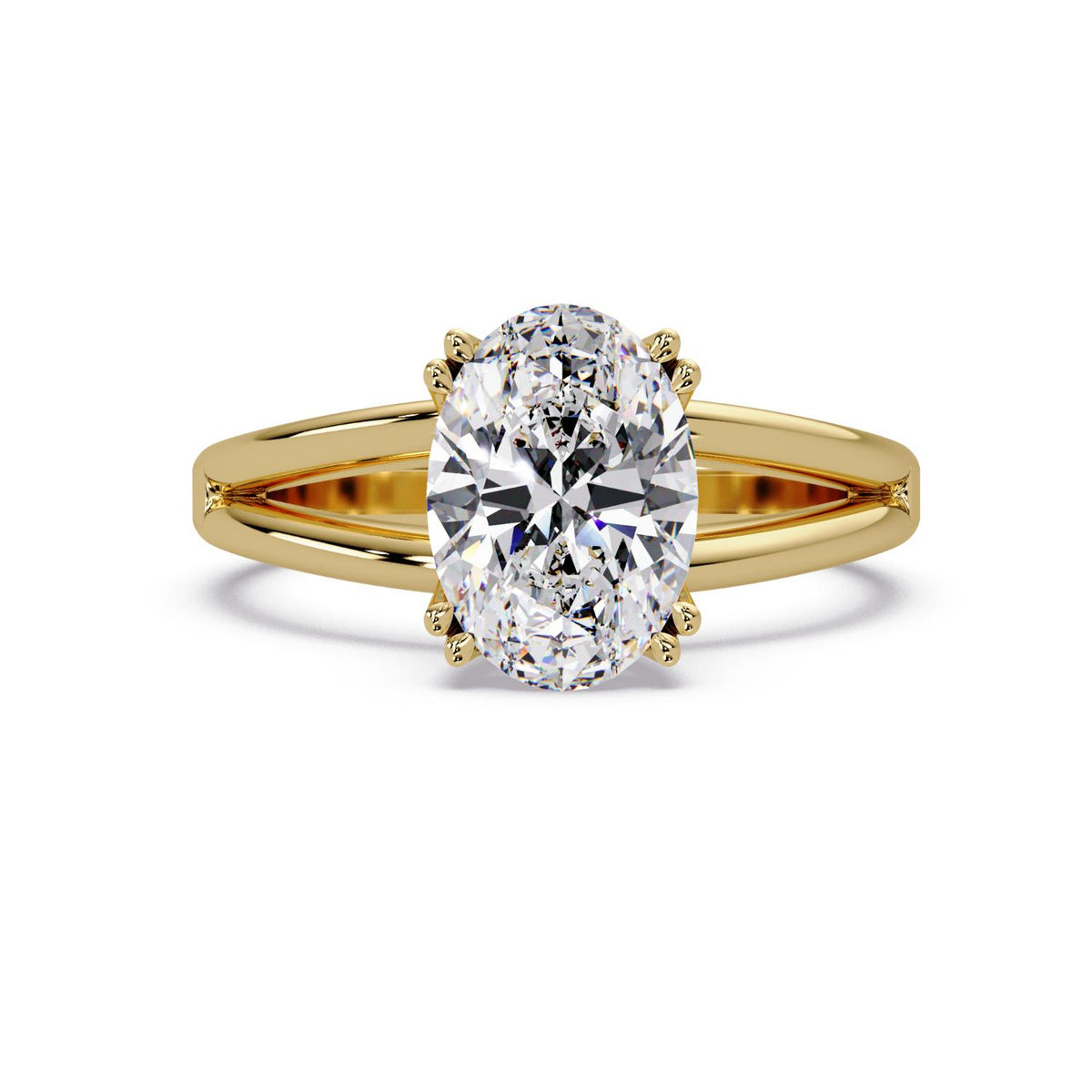2.00 Ct Oval Lab-Grown Diamond Solitaire Ring - 925 Sterling Silver