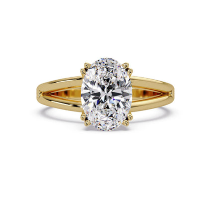 2.00 Ct Oval Lab-Grown Diamond Solitaire Ring - 925 Sterling Silver