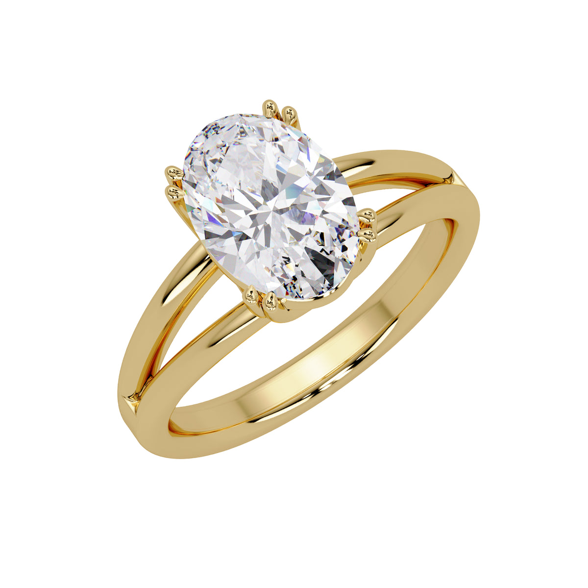 2.00 Ct Oval Lab-Grown Diamond Solitaire Ring - 925 Sterling Silver