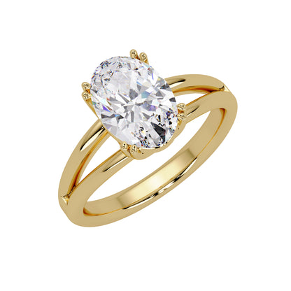 2.00 Ct Oval Lab-Grown Diamond Solitaire Ring - 925 Sterling Silver