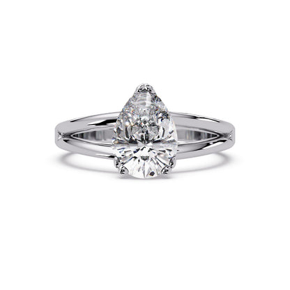 Lab-Grown Diamond 1.85 Ct Pear Shape Solitaire Ring - 925 Sterling Silver