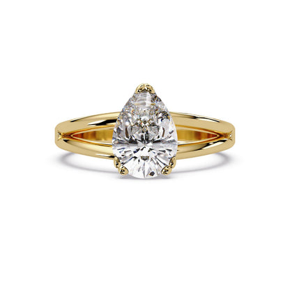 Lab-Grown Diamond 1.85 Ct Pear Shape Solitaire Ring - 925 Sterling Silver
