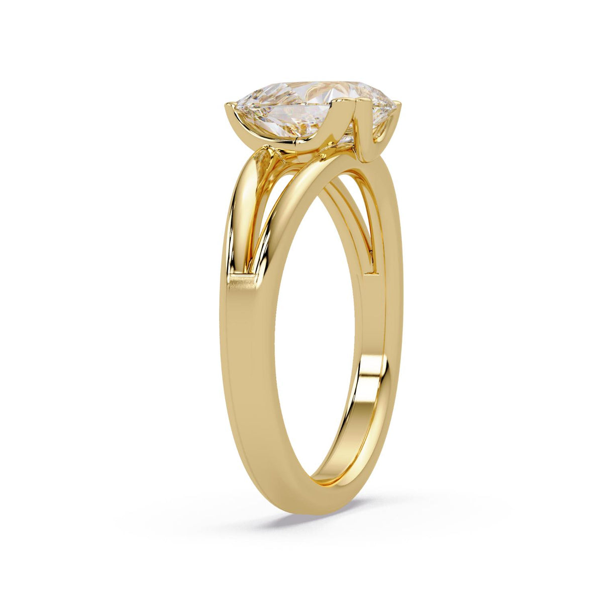 Lab-Grown Diamond 1.85 Ct Pear Shape Solitaire Ring - 925 Sterling Silver