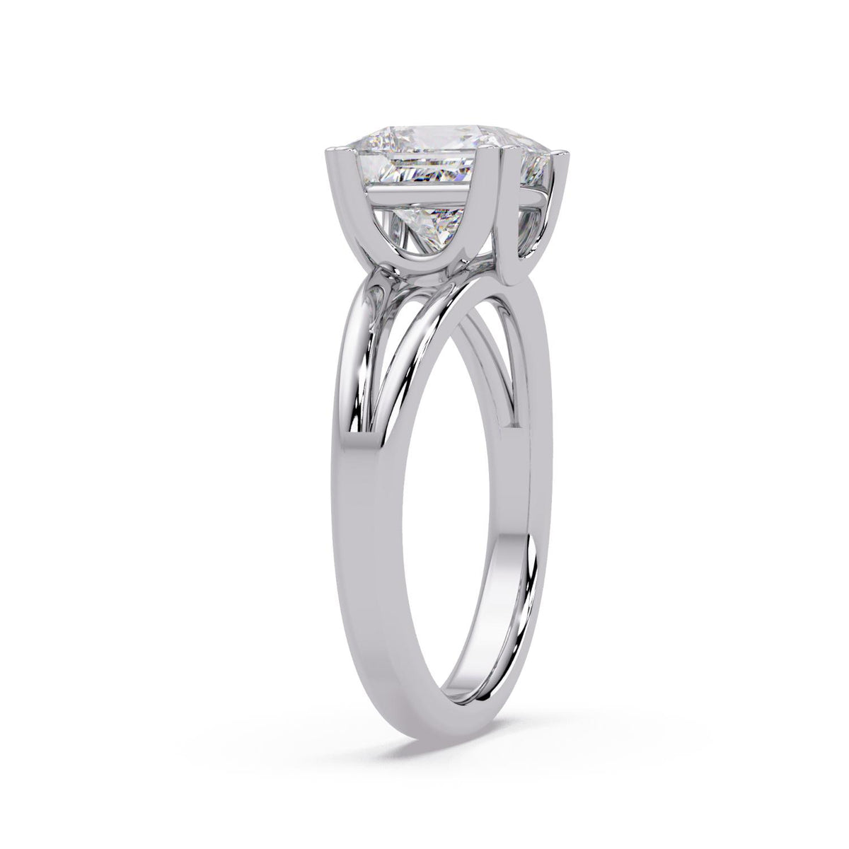2.65 Ct Square Lab-Grown Diamond Solitaire Ring - 925 Sterling Silver