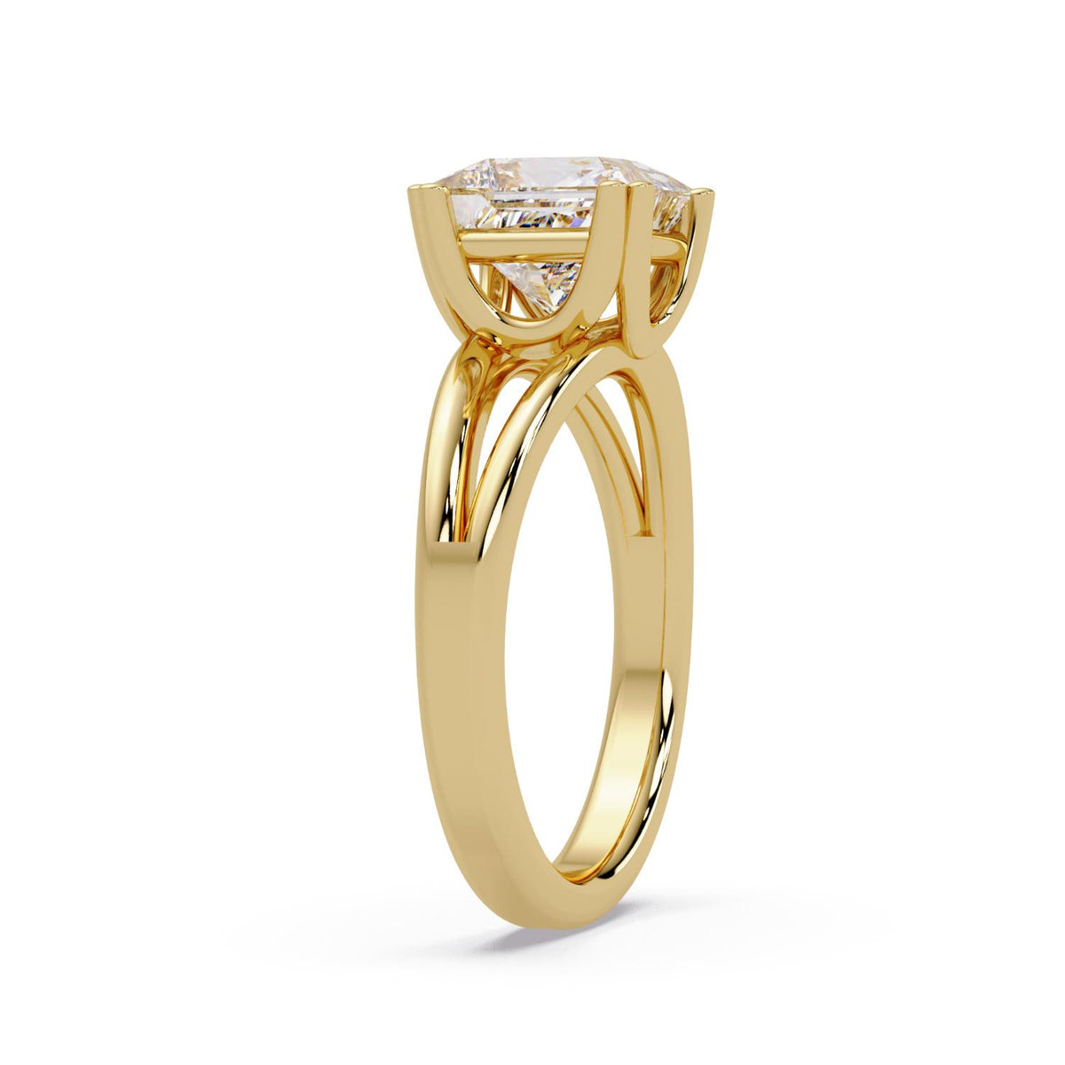2.65 Ct Square Lab-Grown Diamond Solitaire Ring - 925 Sterling Silver