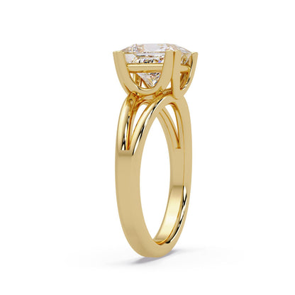 2.65 Ct Square Lab-Grown Diamond Solitaire Ring - 925 Sterling Silver