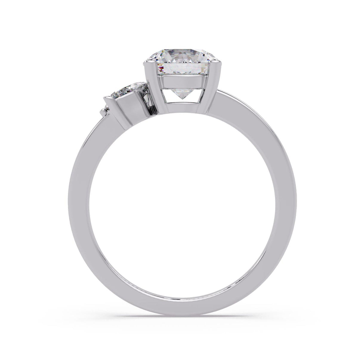 1.85 Ct Round & Marquise Lab-Grown Diamond Floral Ring - 925 Sterling Silver