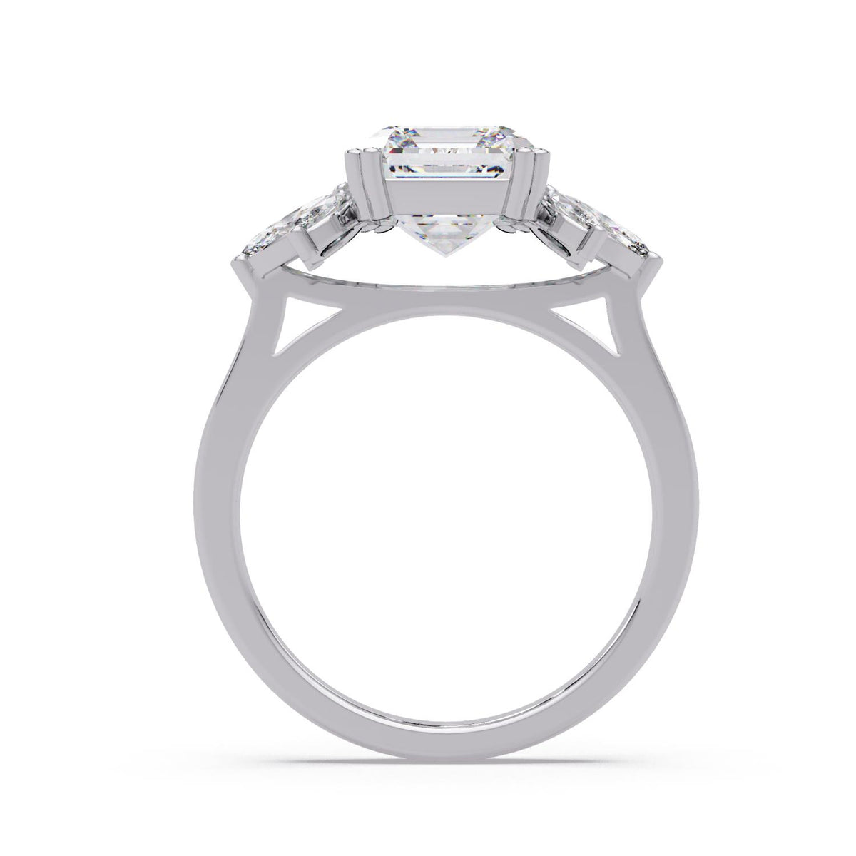 3.80 Ct Octagon & Marquise Lab-Grown Diamond Ring - 925 Sterling Silver