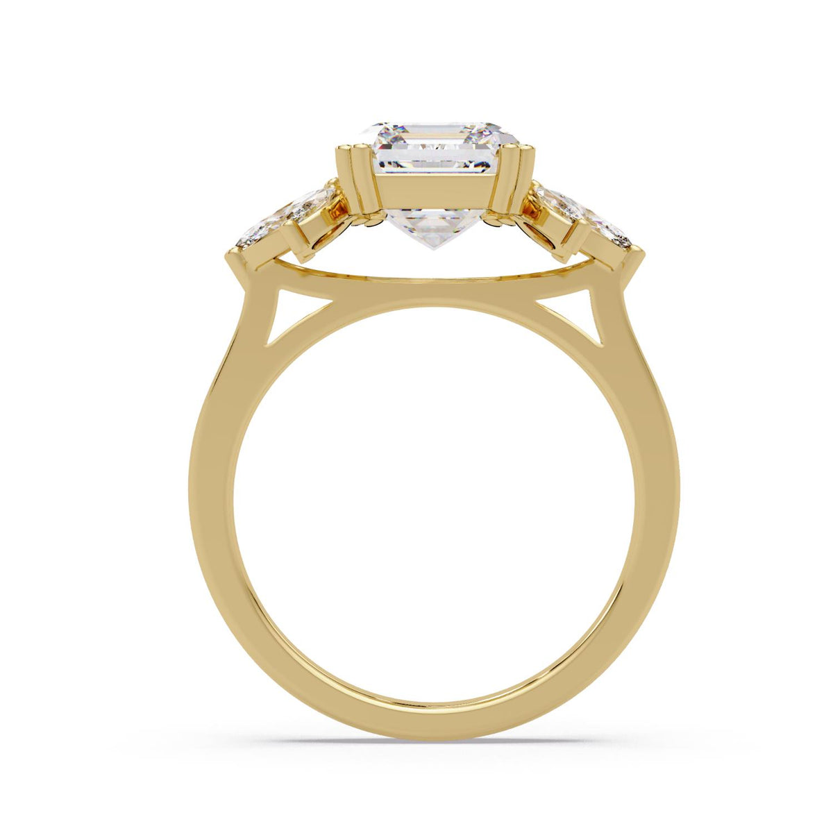 3.80 Ct Octagon & Marquise Lab-Grown Diamond Ring - 925 Sterling Silver