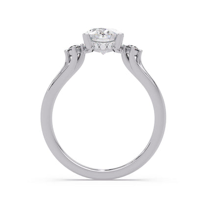 1.85 Ct Oval Lab-Grown Diamond Three-Stone Ring - 925 Sterling Silver