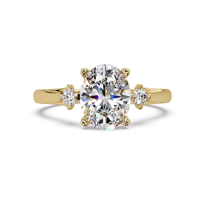 1.85 Ct Oval Lab-Grown Diamond Three-Stone Ring - 925 Sterling Silver
