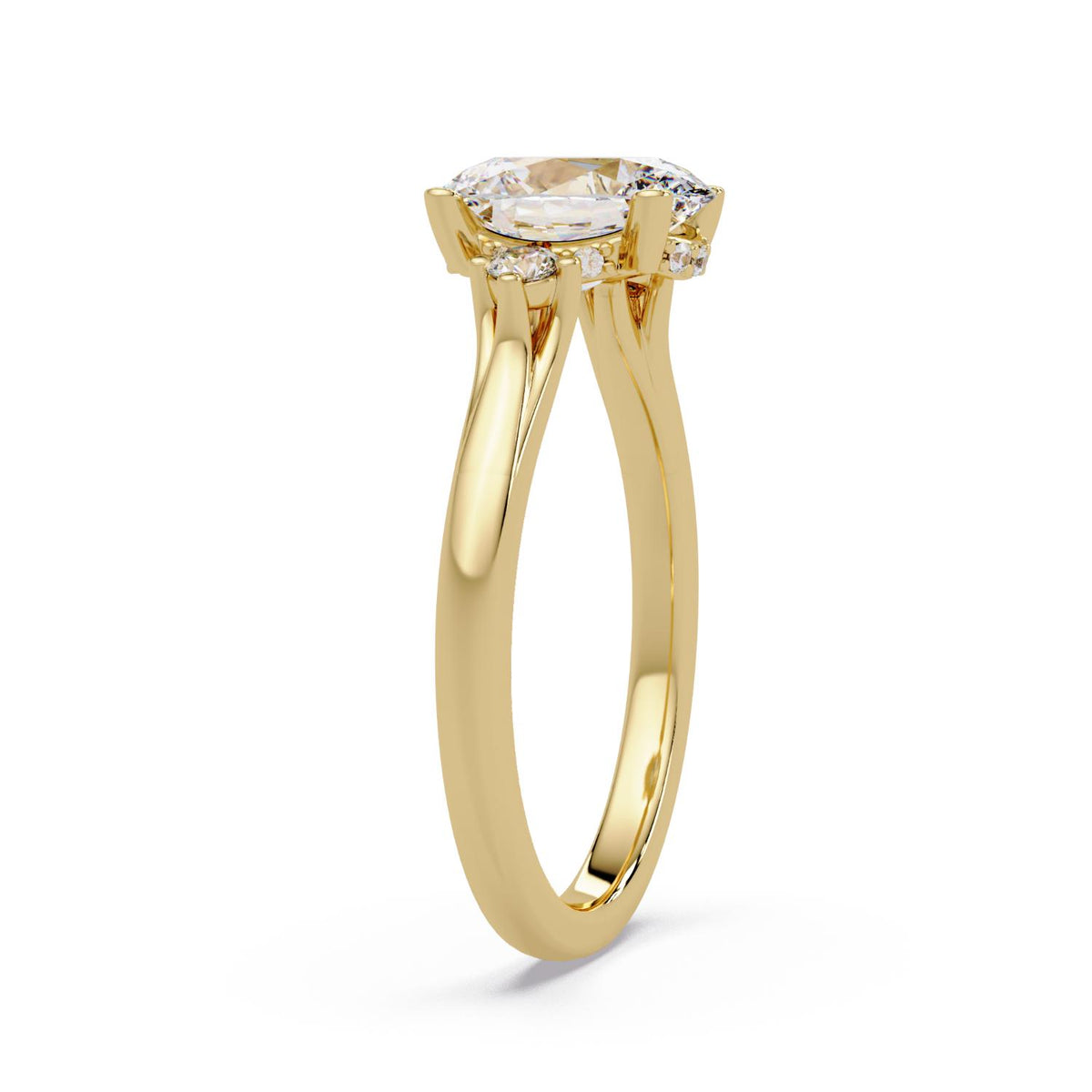1.85 Ct Oval Lab-Grown Diamond Three-Stone Ring - 925 Sterling Silver