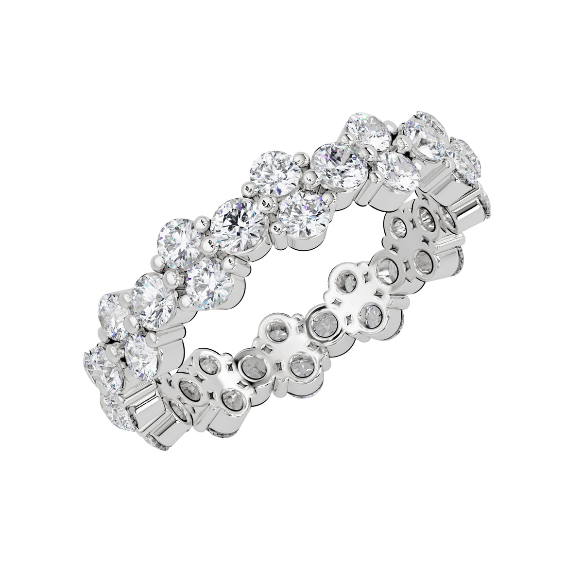 1.75 Ct Round Lab-Grown Diamond Eternity Band Ring- 925 Sterling Silver