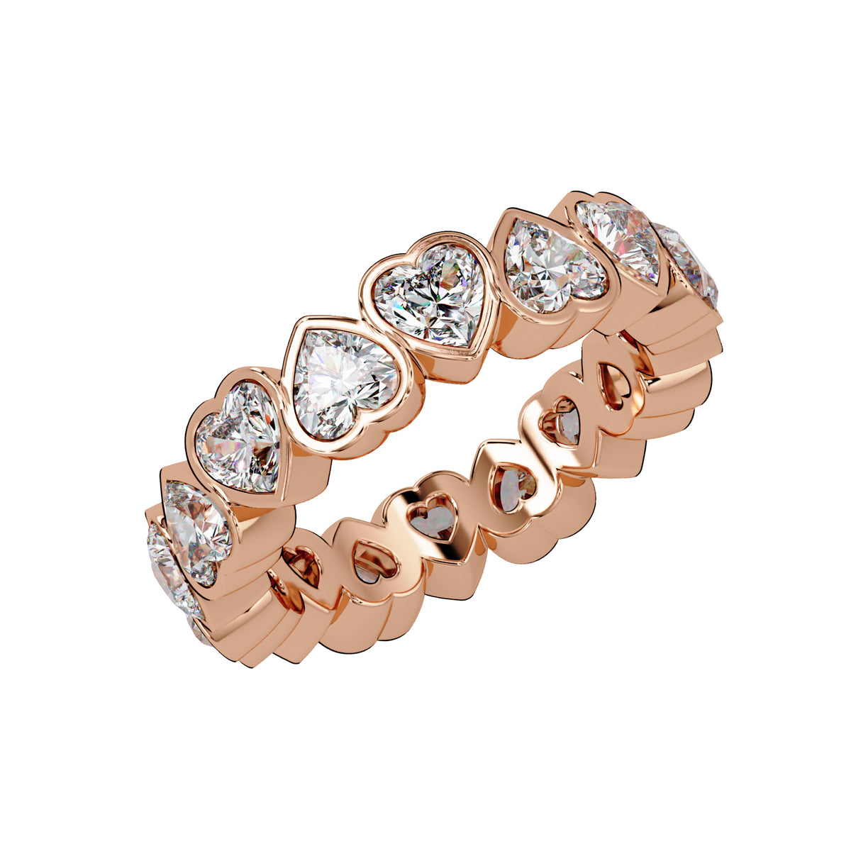 3.65 Ct Heart Lab-Grown Diamond Eternity Ring - 925 Sterling Silver