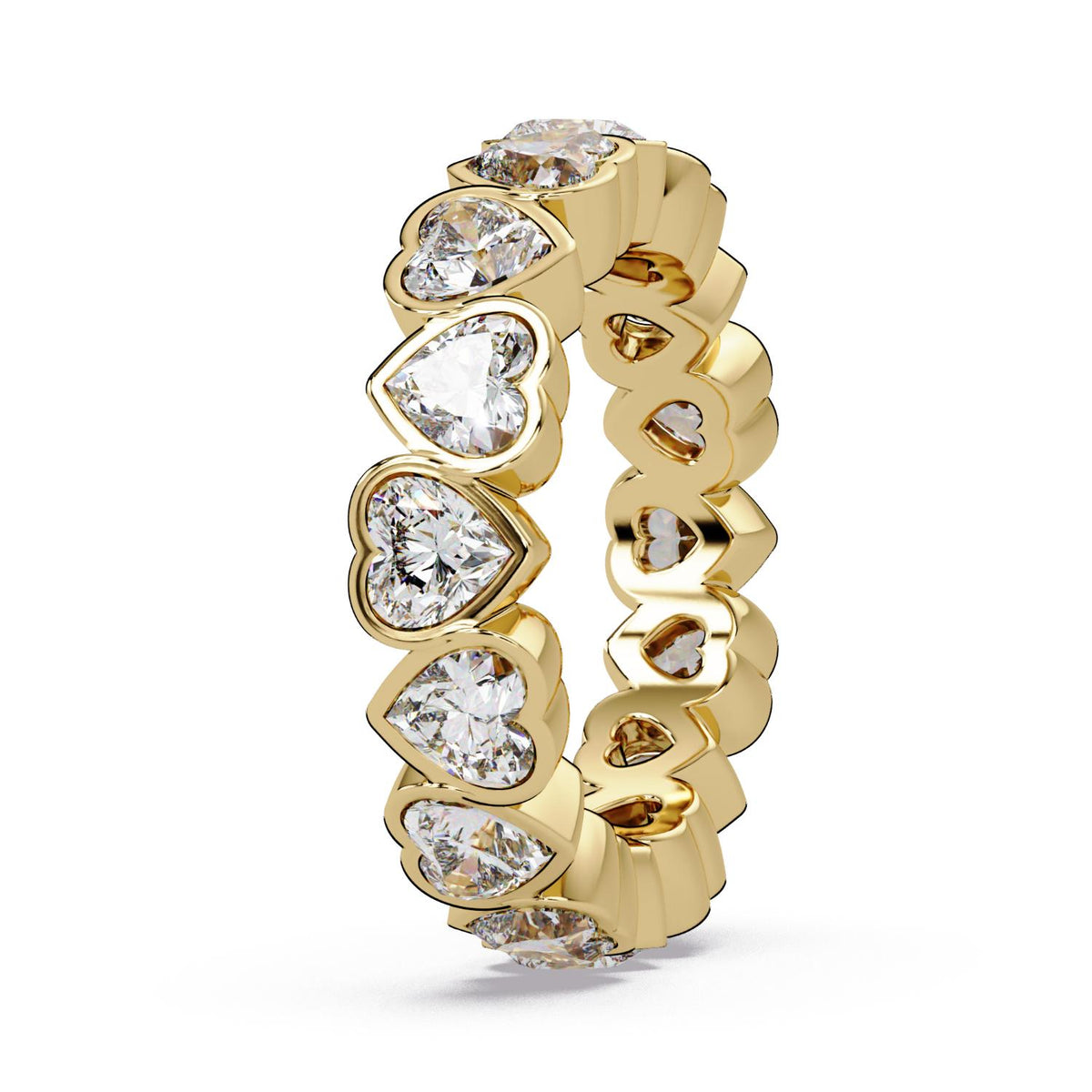3.65 Ct Heart Lab-Grown Diamond Eternity Ring - 925 Sterling Silver