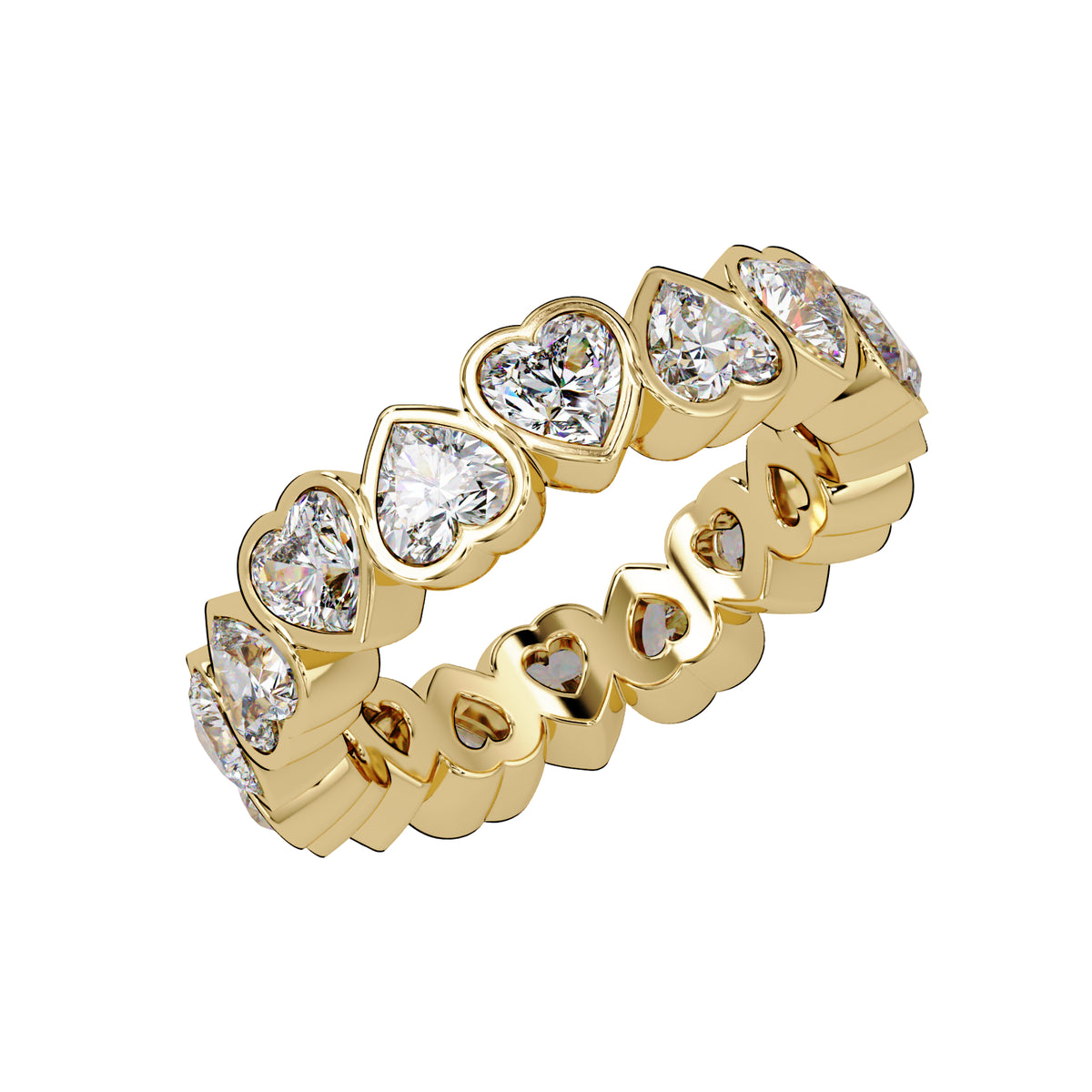 3.65 Ct Heart Lab-Grown Diamond Eternity Ring - 925 Sterling Silver