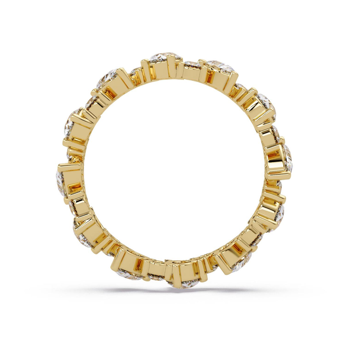 2.00 Ct Pear & Round Lab-Grown Diamond Eternity Ring - 925 Sterling Silver