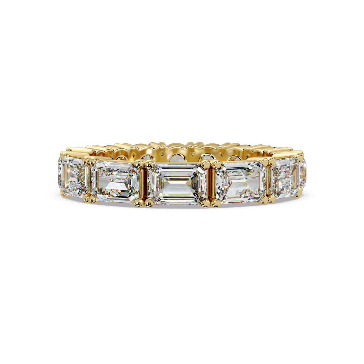 3.30 Ct Octagon & Round Lab-Grown Diamond Eternity Ring - 925 Sterling Silver