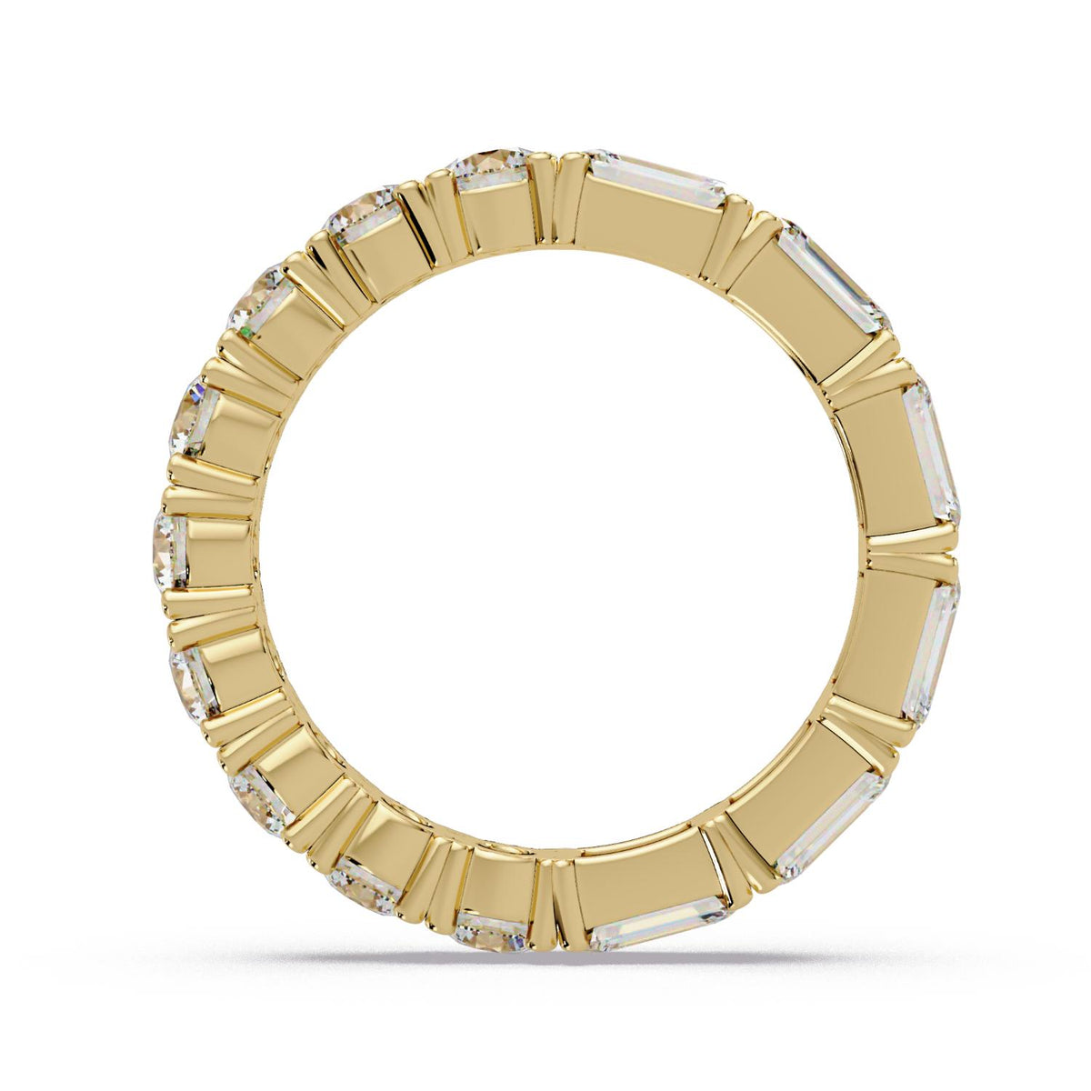 3.30 Ct Octagon & Round Lab-Grown Diamond Eternity Ring - 925 Sterling Silver