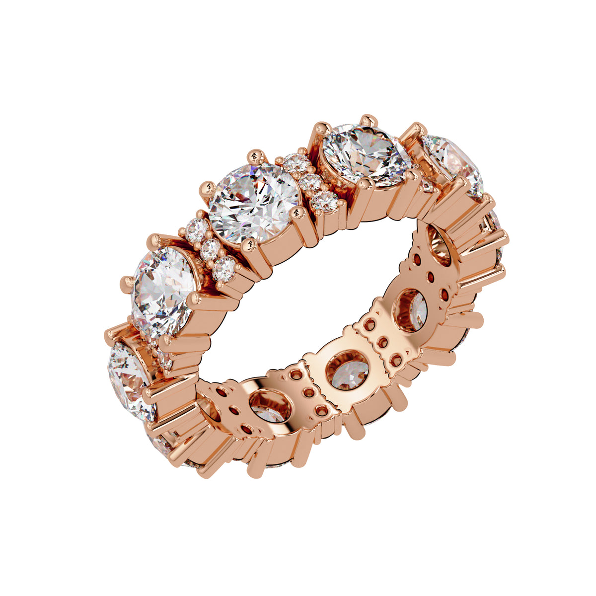 5.35 Ct Lab-Grown Diamond Multi-Stone Band Ring - 925 Sterling Silver