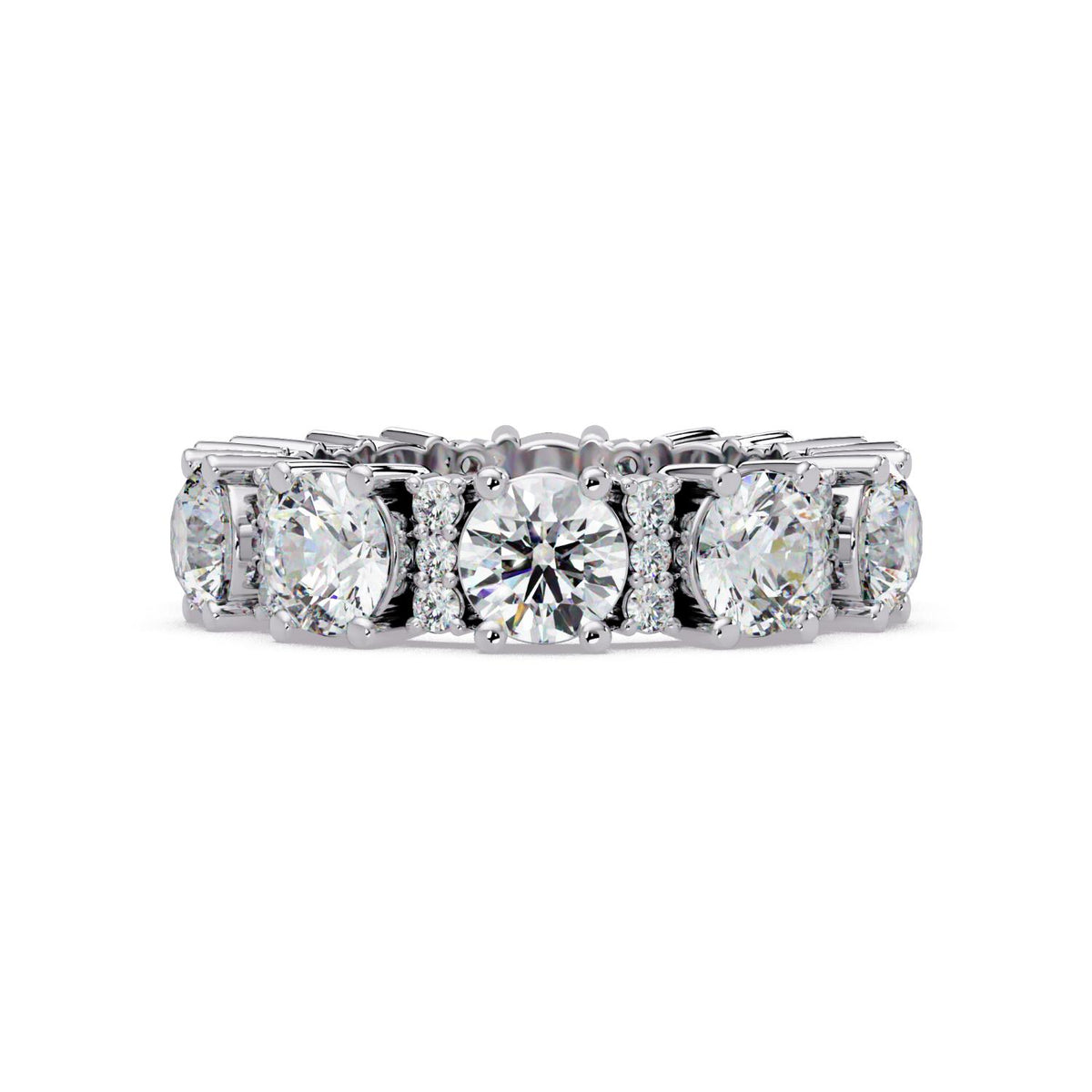 5.35 Ct Lab-Grown Diamond Multi-Stone Band Ring - 925 Sterling Silver