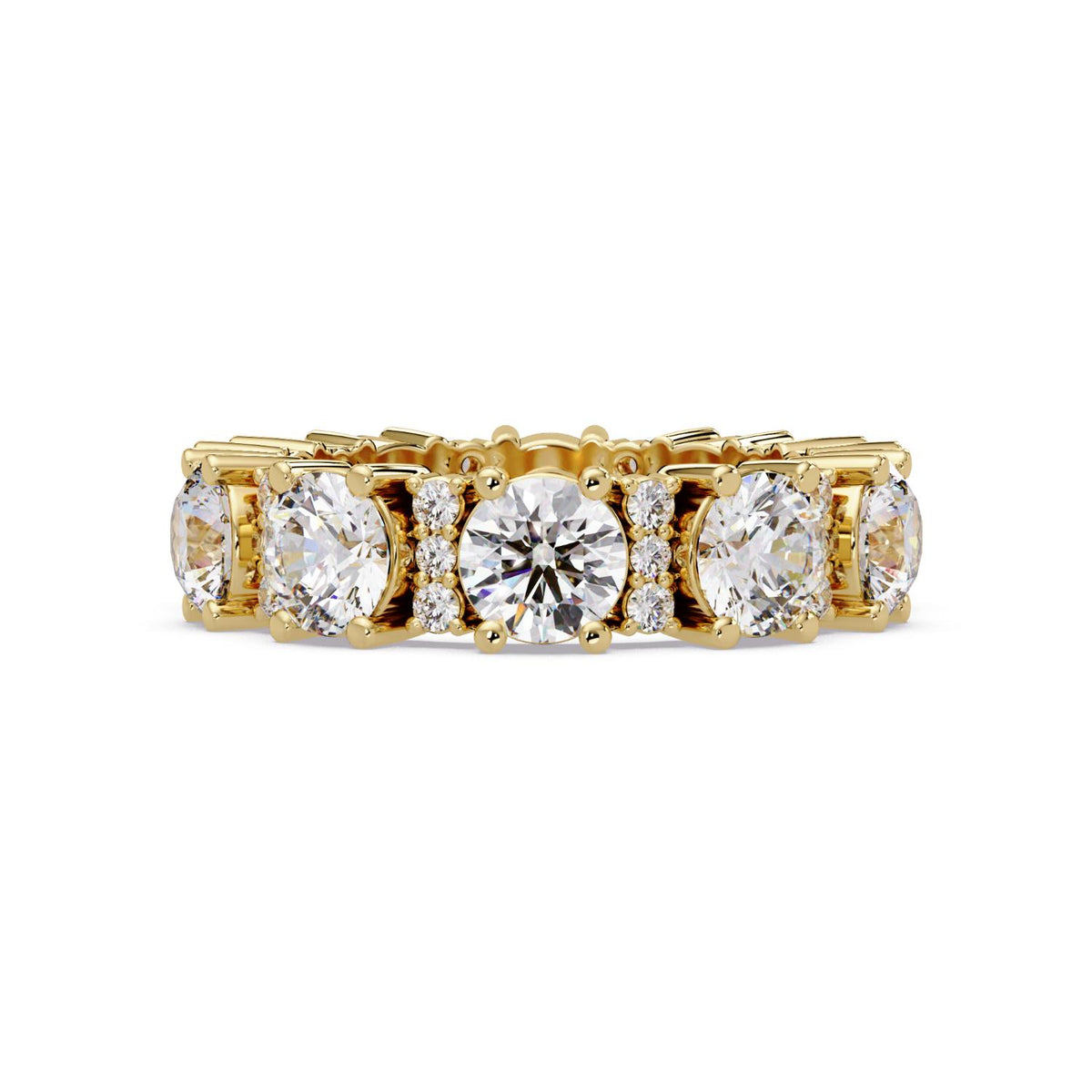 5.35 Ct Lab-Grown Diamond Multi-Stone Band Ring - 925 Sterling Silver