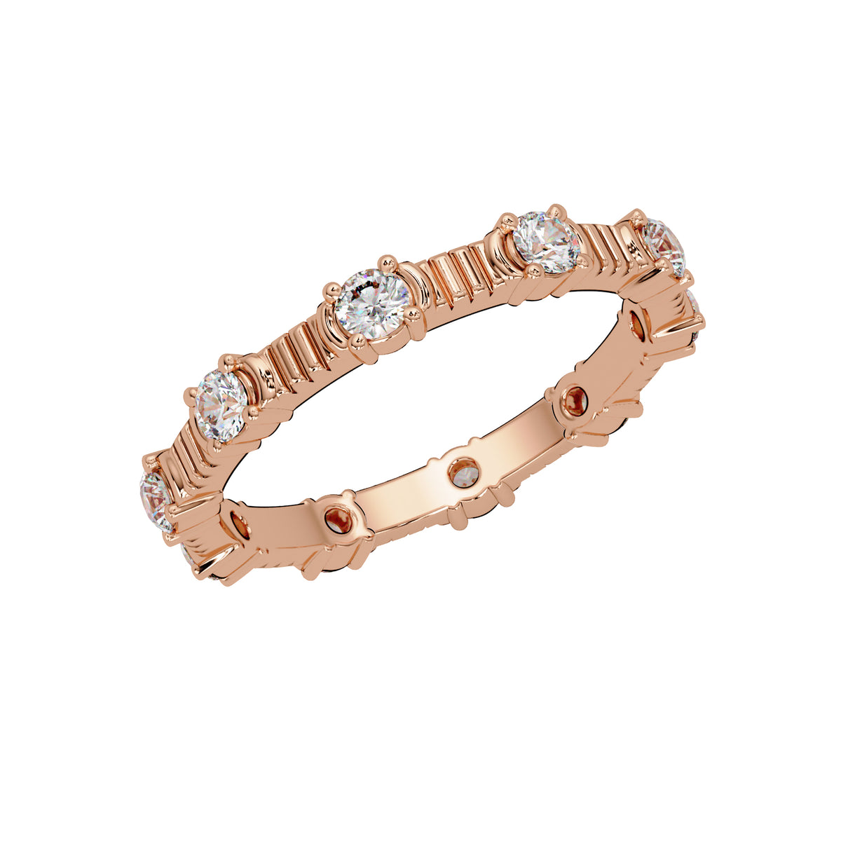 0.60 Ct Round Lab-Grown Diamond Eternity Band Ring - 925 Sterling Silver