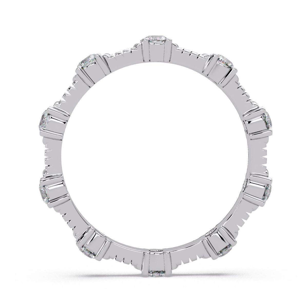 0.60 Ct Round Lab-Grown Diamond Eternity Band Ring - 925 Sterling Silver