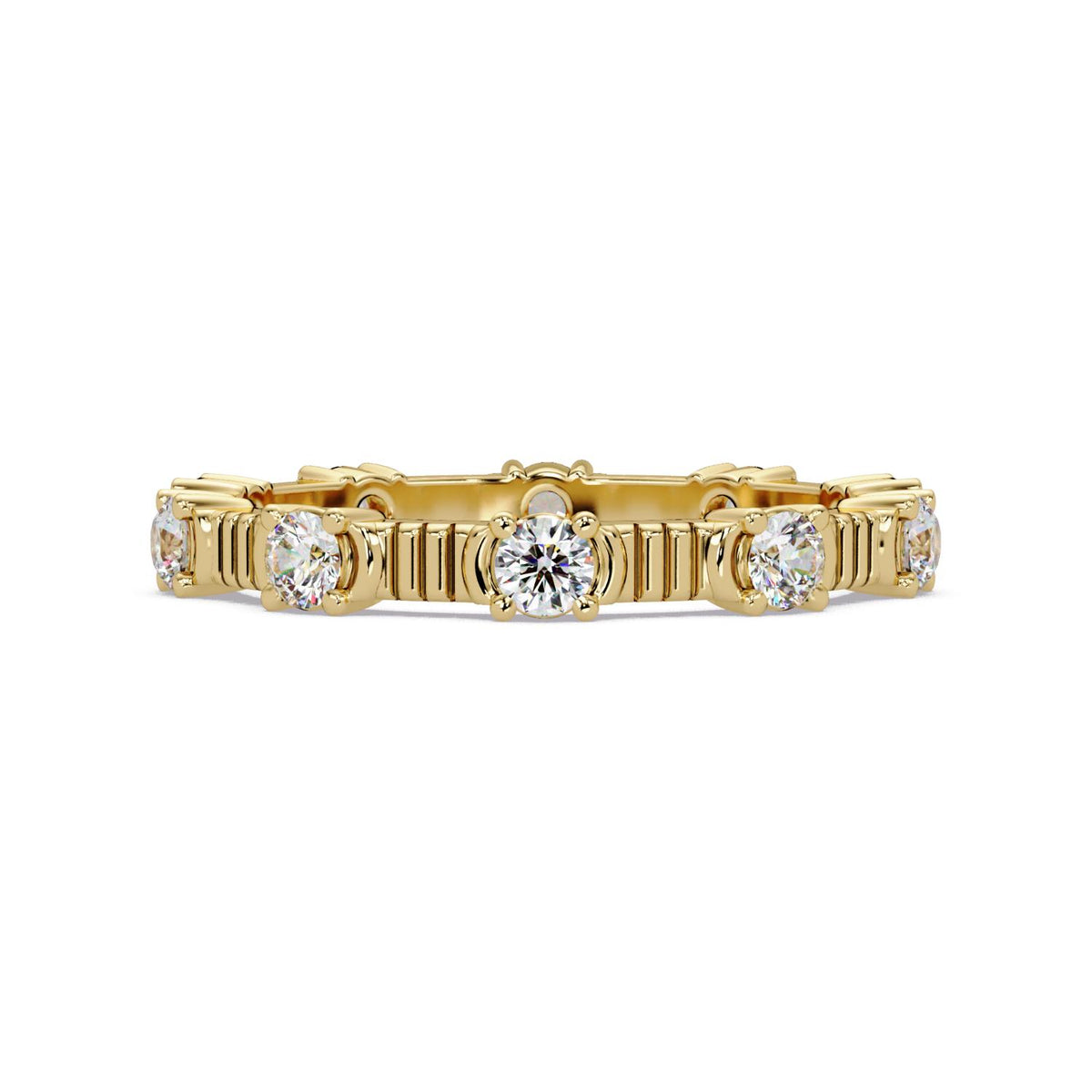 0.60 Ct Round Lab-Grown Diamond Eternity Band Ring - 925 Sterling Silver