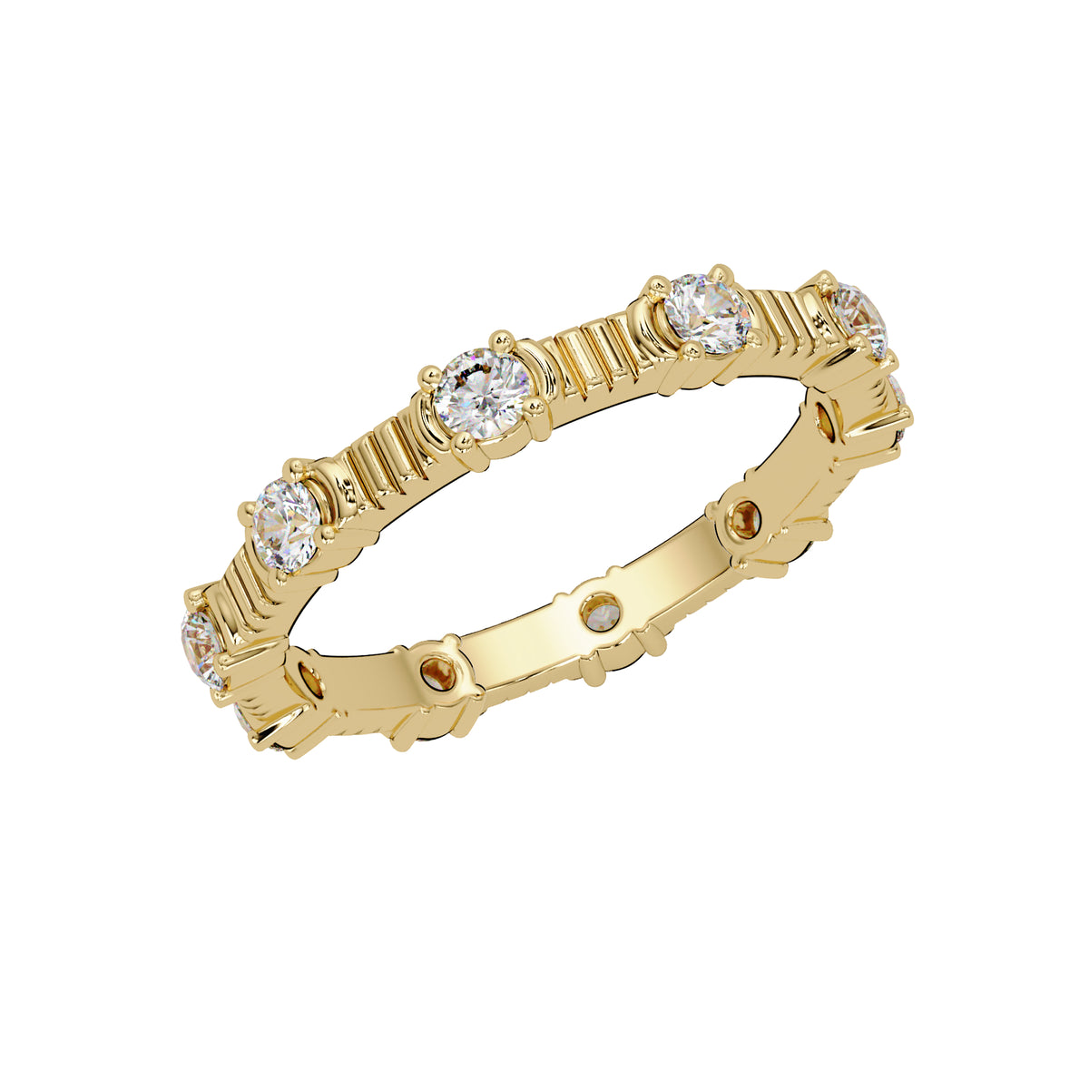 0.60 Ct Round Lab-Grown Diamond Eternity Band Ring - 925 Sterling Silver