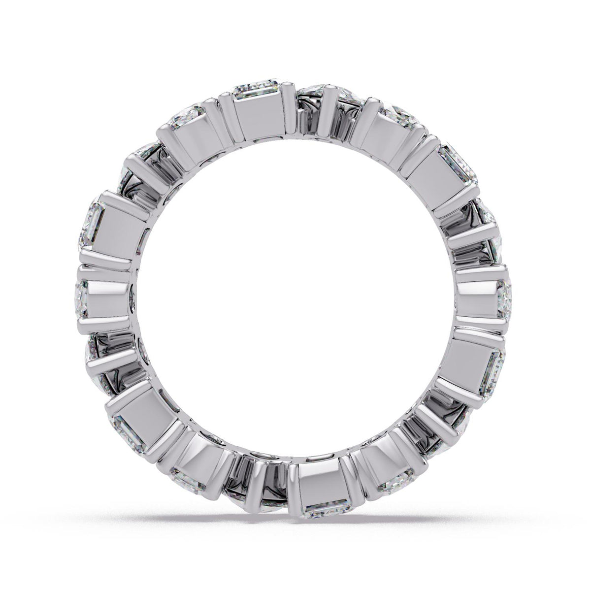 4.25 Ct Octagon Oval & Pear Lab-Grown Diamond Eternity Ring - 925 Sterling Silver