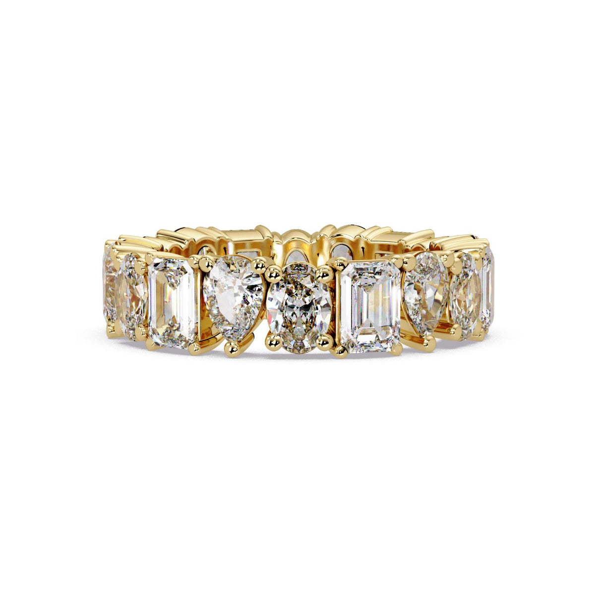 4.25 Ct Octagon Oval & Pear Lab-Grown Diamond Eternity Ring - 925 Sterling Silver