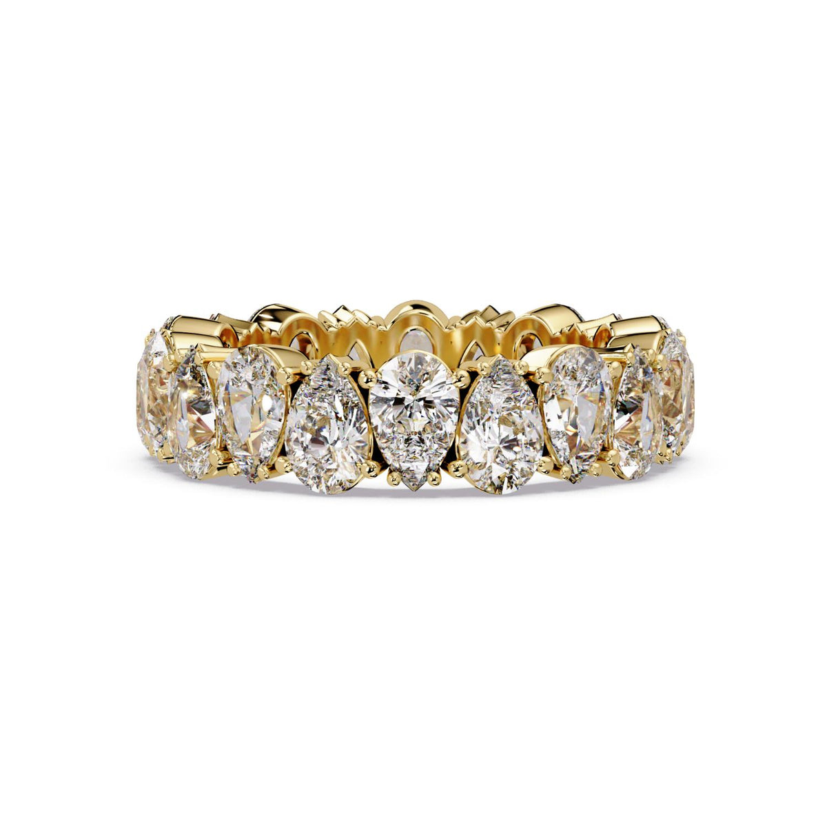 5.00 Ct Pear-Shaped Lab-Grown Diamond Eternity Ring - 925 Sterling Silver