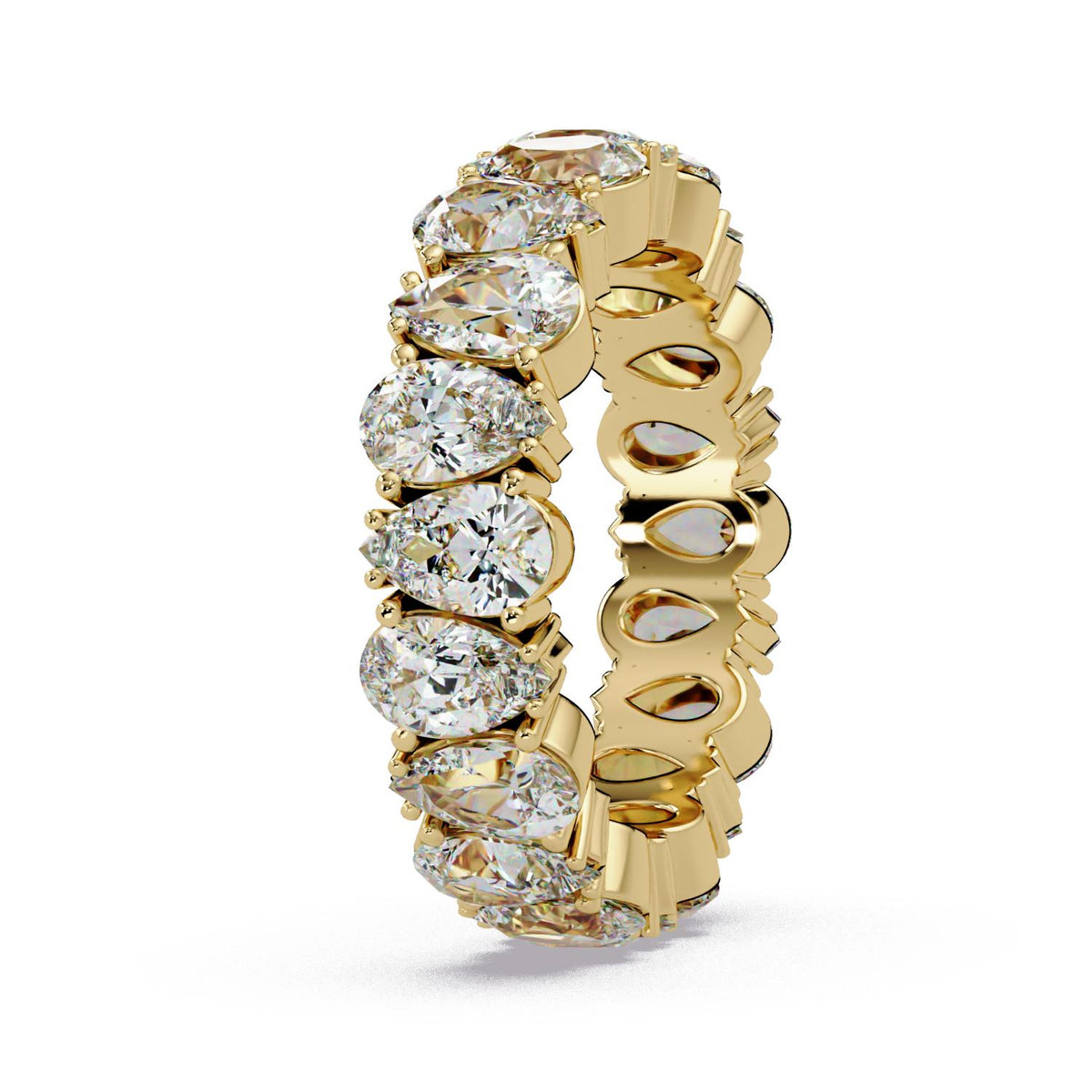 5.00 Ct Pear-Shaped Lab-Grown Diamond Eternity Ring - 925 Sterling Silver
