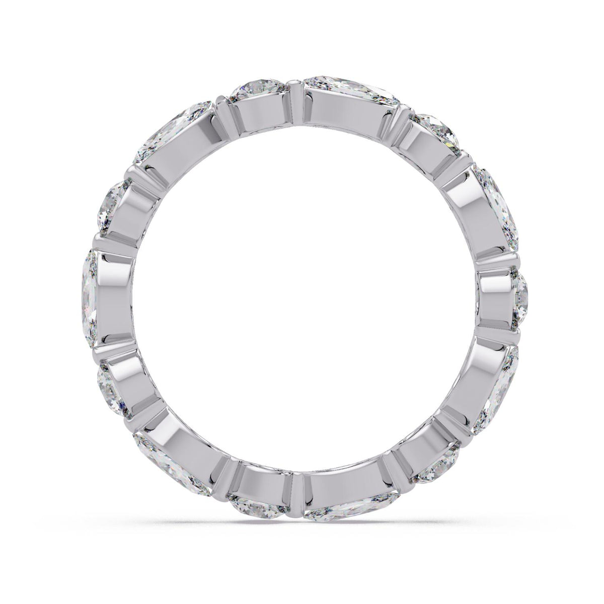 1.65 Ct Marquise & Round Lab-Grown Diamond Eternity Ring - 925 Sterling Silver
