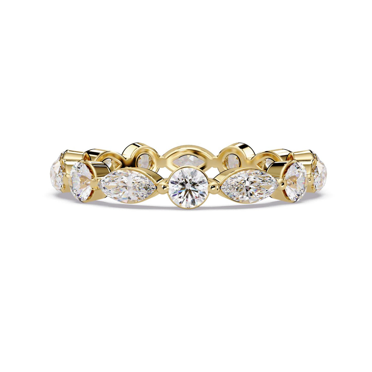 1.65 Ct Marquise & Round Lab-Grown Diamond Eternity Ring - 925 Sterling Silver