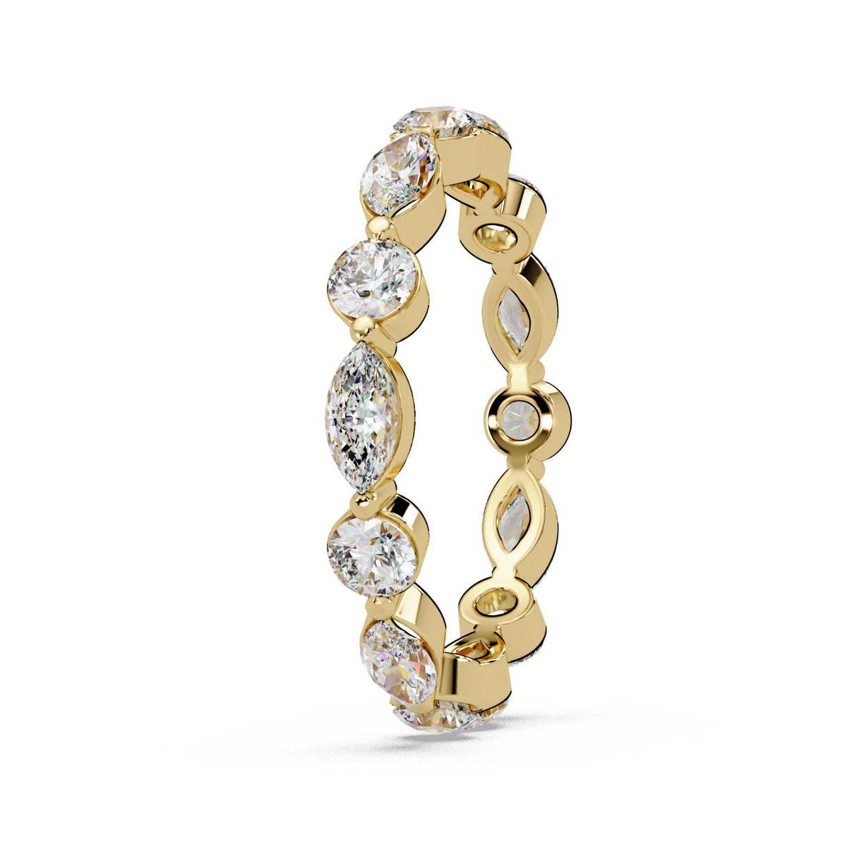 1.65 Ct Marquise & Round Lab-Grown Diamond Eternity Ring - 925 Sterling Silver