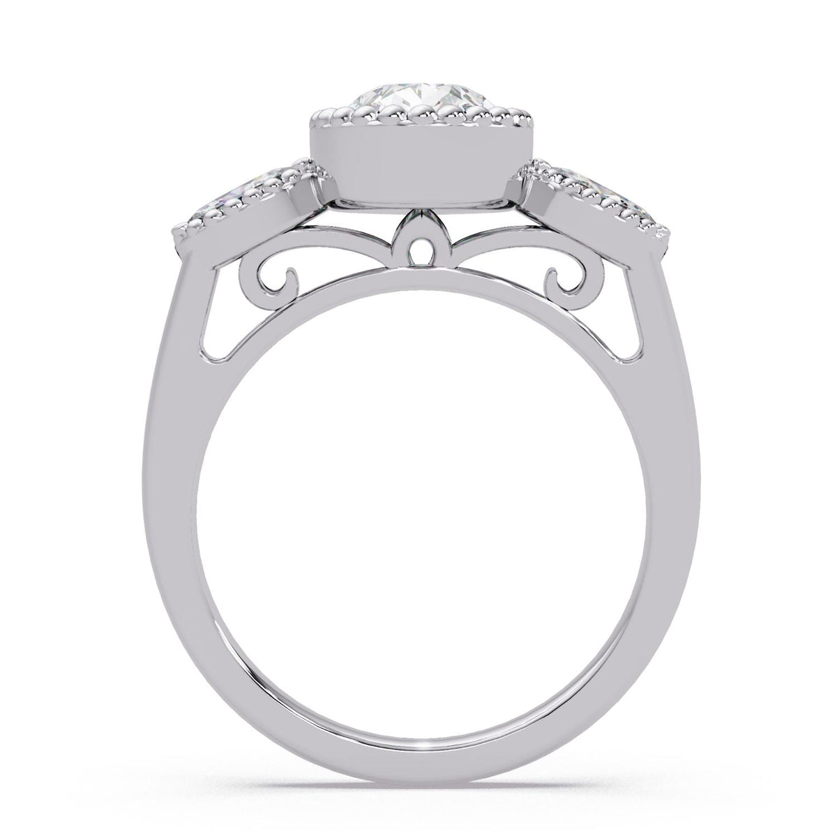 1.60 Ct Pear & Marquise Lab-Grown Diamond Halo Ring - 925 Sterling Silver