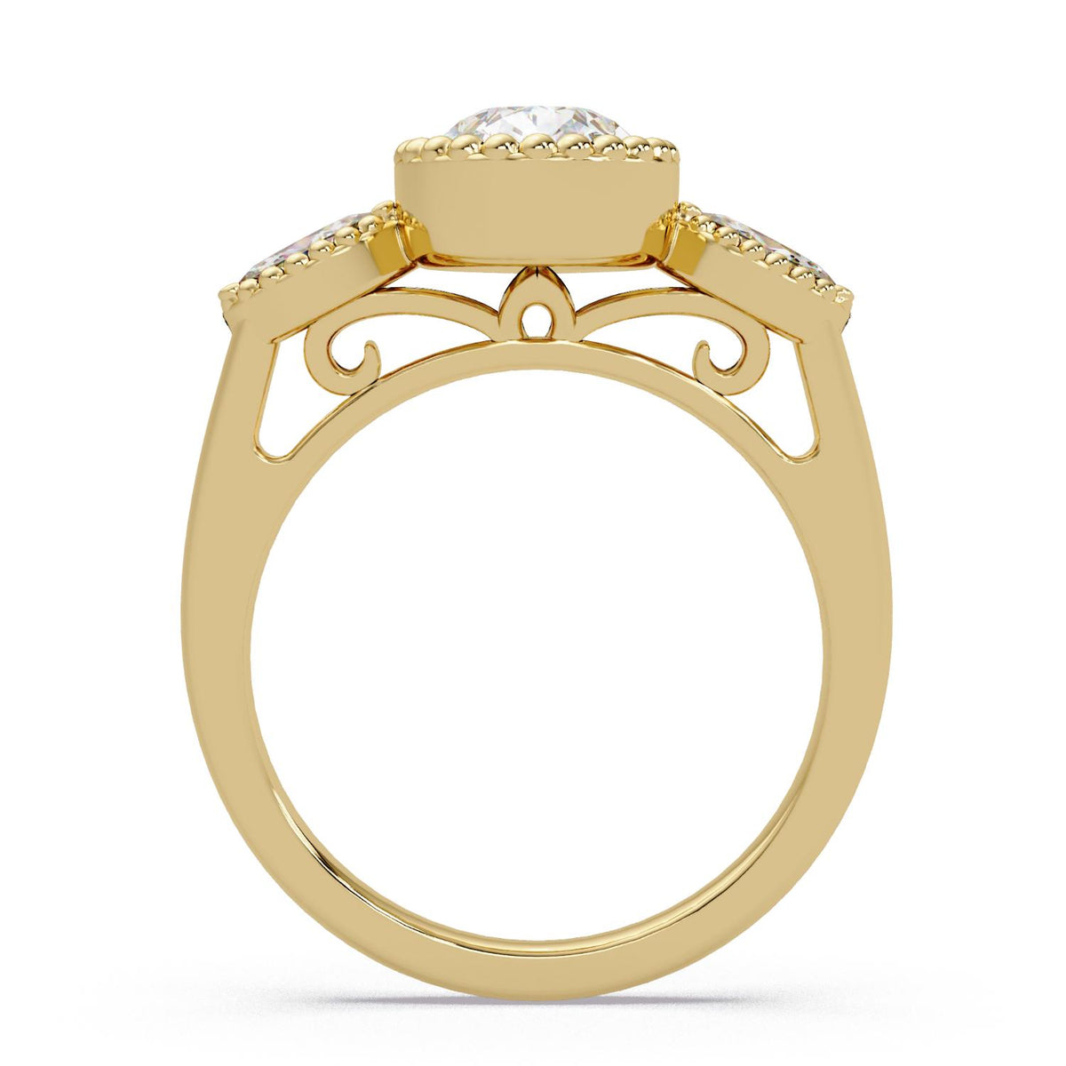 1.60 Ct Pear & Marquise Lab-Grown Diamond Halo Ring - 925 Sterling Silver