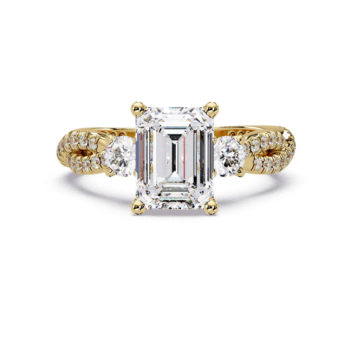 2.85 Ct Octagon & Round Lab-Grown Diamond Halo Ring - 925 Sterling Silver