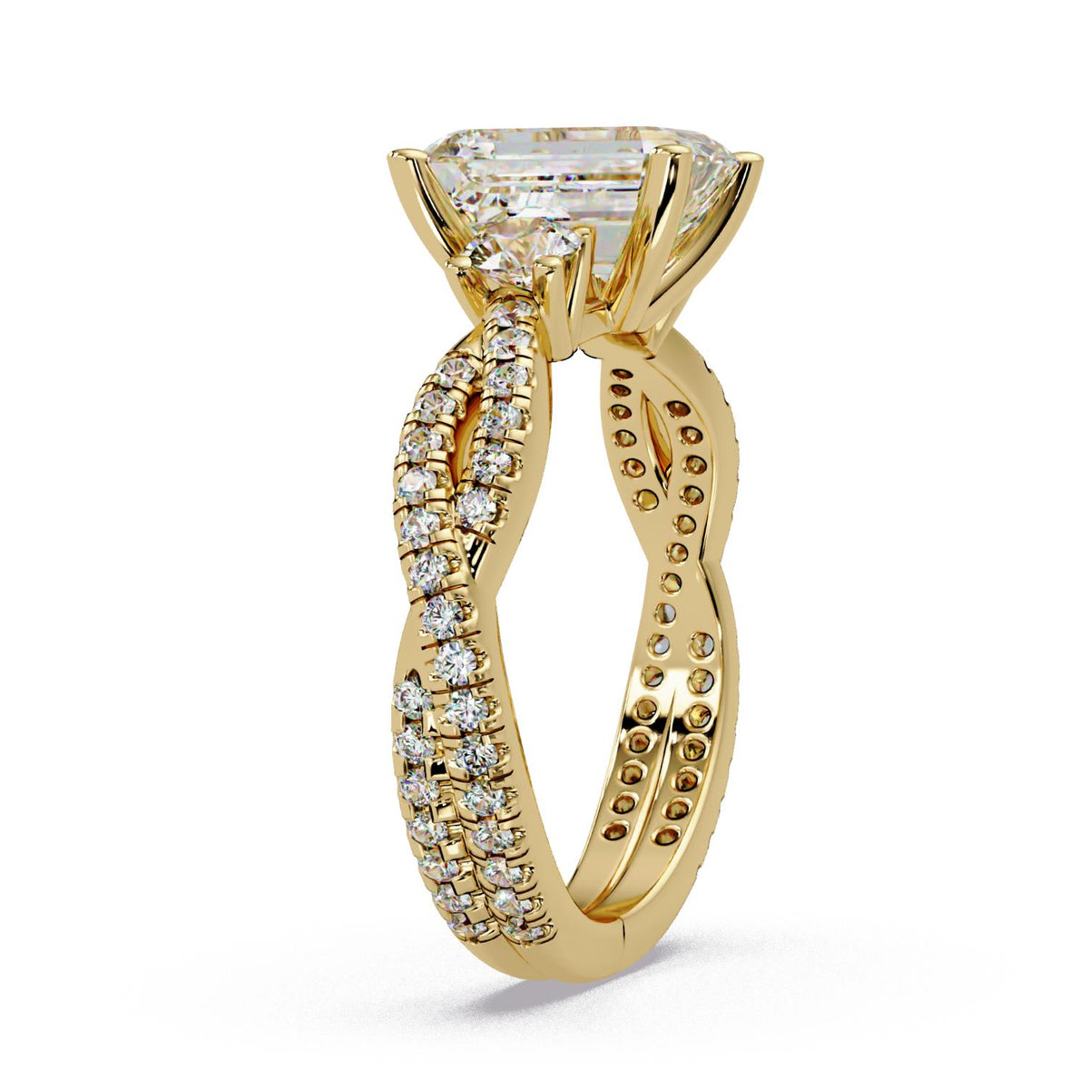 2.85 Ct Octagon & Round Lab-Grown Diamond Halo Ring - 925 Sterling Silver