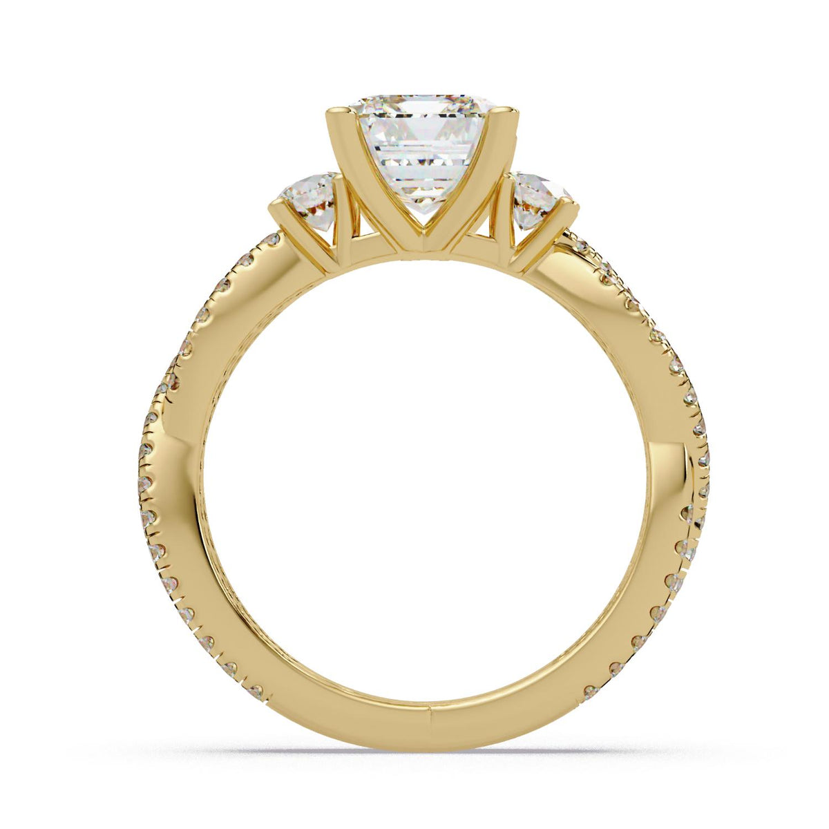 2.85 Ct Octagon & Round Lab-Grown Diamond Halo Ring - 925 Sterling Silver