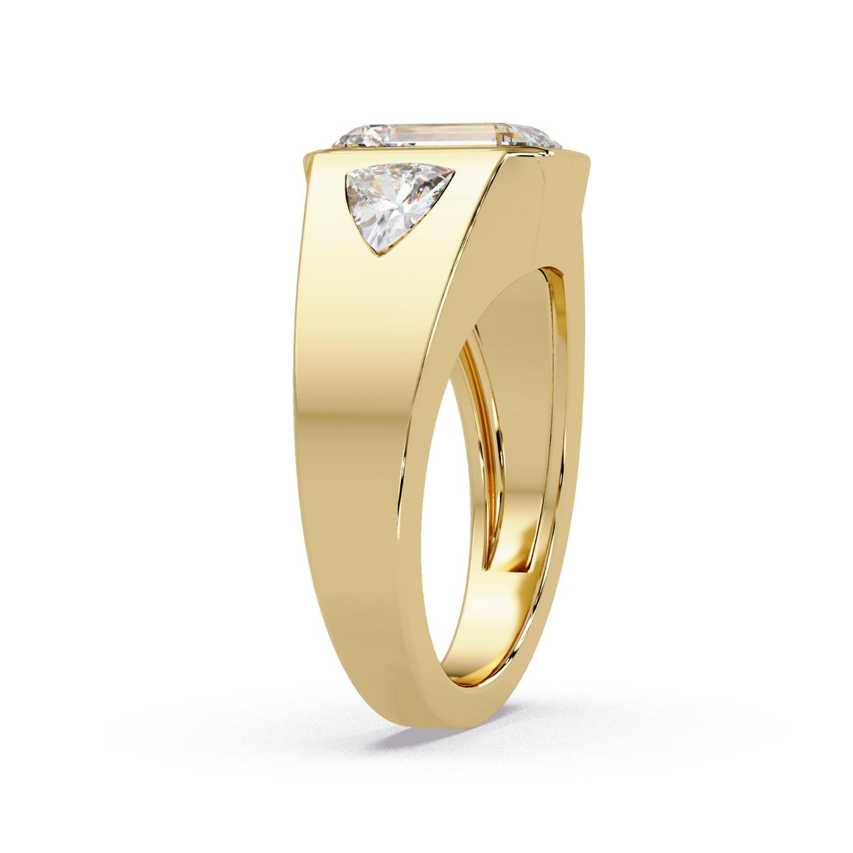 2.70 Ct Octagon & Trillion Lab-Grown Diamond Ring - 925 Sterling Silver