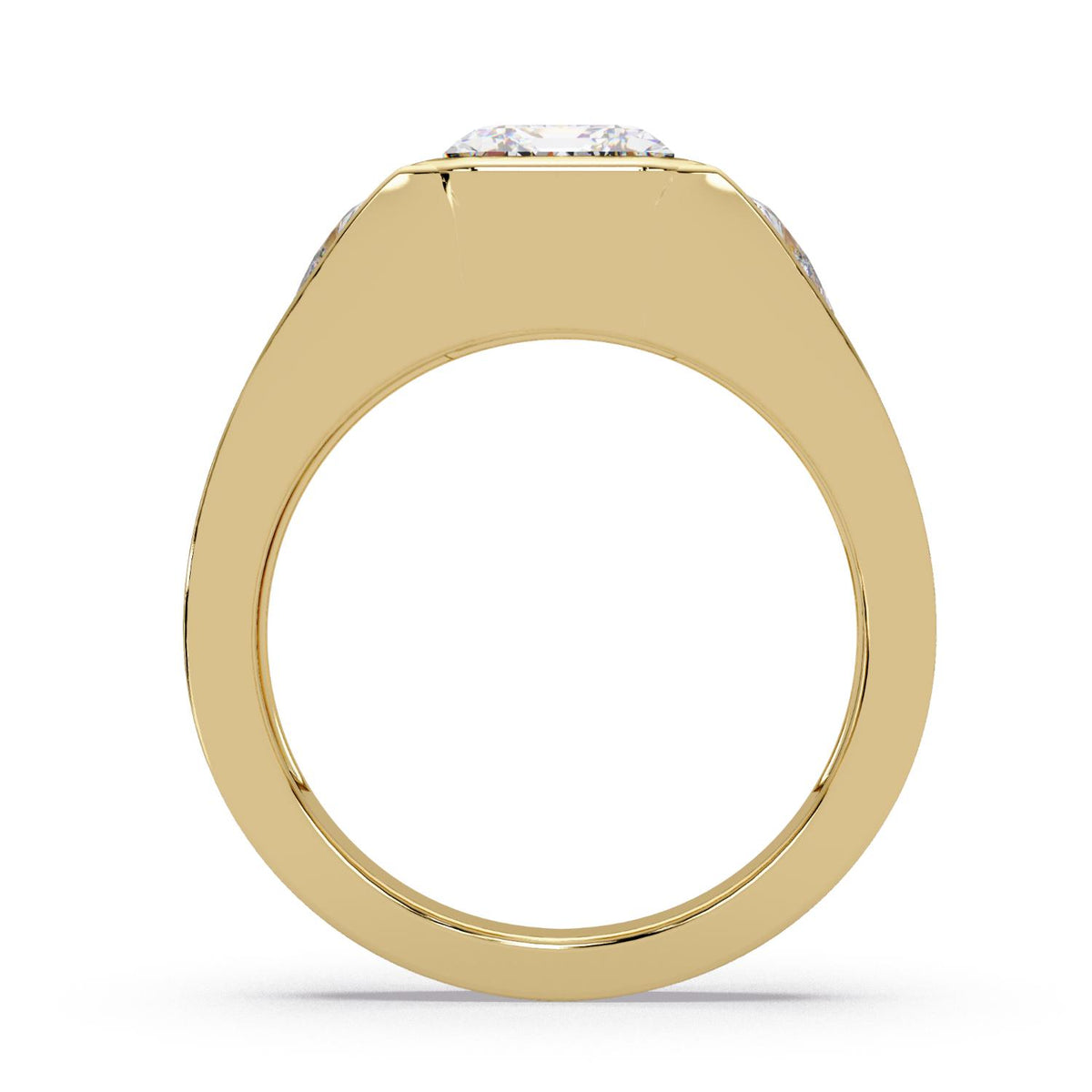 2.70 Ct Octagon & Trillion Lab-Grown Diamond Ring - 925 Sterling Silver