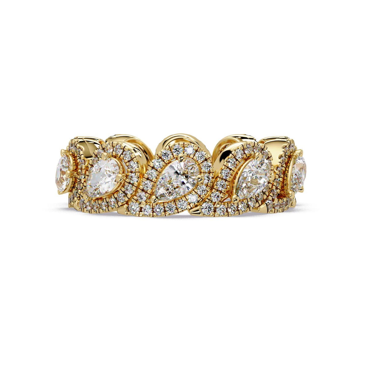 2.37 Ct Pear & Round Lab-Grown Diamond Multi-Stone Ring - 925 Sterling Silver